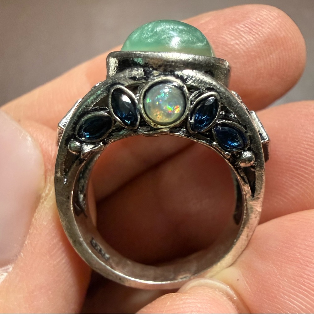 Stunning 925 silver Green and Blue Gemstones